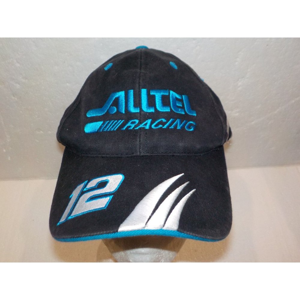 NASCAR Ryan Newman Alltel Penske Racing Black Blue Silver Adj Hat Ball Cap #12